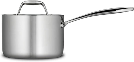 Tramontina Signature Tri-Ply Clad Stainless Steel 2-Quart Sauce Pan with Lid, Induction-Ready, Dishwasher-Safe, NSF-Certified, Made in Brazil