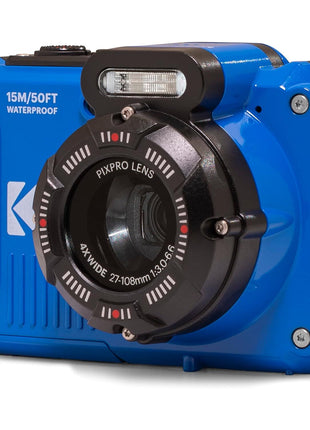KODAK PIXPRO WPZ2 Rugged Waterproof Shockproof Dustproof WiFi Digital Camera 16MP 4X Optical Zoom 1080P Full HD Video Vlogging Camera 2.7 inch LCD (Blue)