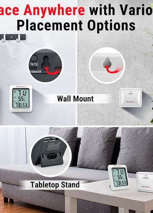 TempPro TP60 Digital Hygrometer Outdoor Thermometer Wireless Temperature and Humidity Gauge Monitor Room Thermometer with 500ft/150m Range Humidity Meter Temperature Indicators (Previously ThermoPro)