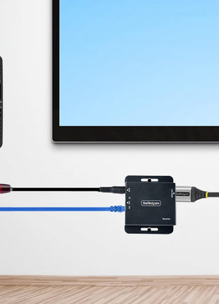 HDMI Extender over CAT6/CAT5, 4K 30Hz/130ft PoC HDMI over Ethernet Extender, HDMI Transmitter and Receiver kit, IR Extension