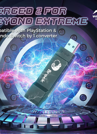Brook Wingman XE 2 Converter - Two in One Wireless Controller Adapter for PS, NS, NS 2 Consoles, and PC, Supports Remap and Adjustable Turbo