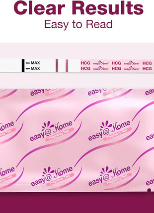 easy@Home 20 Pack Pregnancy Test Strips: Early Detection hCG Test Kit | 20 Bulk Pregnancy Strips - Pruebas de Embarazo, Powered by Premom APP