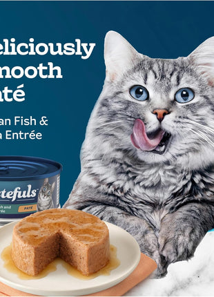 Blue Buffalo Tastefuls Wet Cat Food Paté,Made with Natural Ingredients,Ocean Fish and Tuna Entrée,5.5-oz Cans,(Pack of 48)