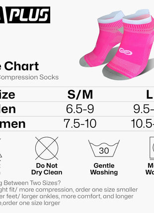 Ankle Compression Socks for Men and Women (6 Pairs), Low Cut No Show Short Compression Running Socks with Arch Support for Plantar Fasciitis, Cyling, Athletic, Flight, Travel, Nurses