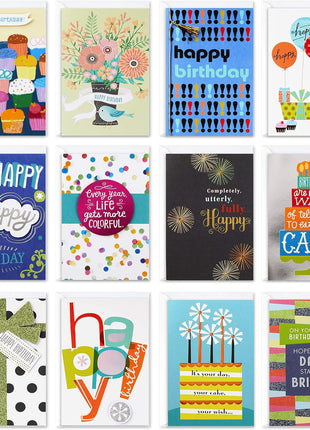 Hallmark Assorted Birthday Greeting Cards (12 Cards and Envelopes)