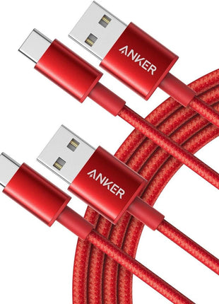 Anker USB A to USB C Cable, USB to USB C Cable (2-Pack, 6 ft, Black) | For iPhone 17 Series, Samsung Galaxy S10 / S10+, LG V30, Beats Fit Pro, and More
