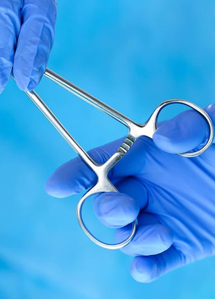 SURGICAL ONLINE Versatile Angling Tools with 2pc 5 Inch Fishing Forceps Set - Stainless Steel, Curved & Straight Hemostats, Serrated Jaws, Locking Mechanism, and Lightweight Design