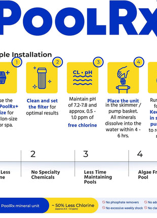 PoolRx Pool Unit #101066 6 Month Algaecide Treats 20k-30k gallons, Black