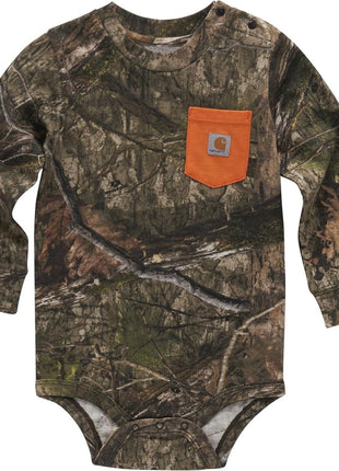 Carhartt Long-Sleeve Pocket Bodysuit, Carhartt Brown, 3 Months