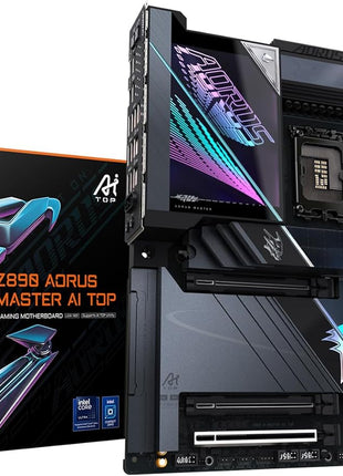 GIGABYTE Z890 AORUS Master AI TOP Intel Core Ultra (Series 2) LGA 1851 Motherboard, E-ATX, DDR5, 4X M.2, PCIe 5.0, Thunderbolt 4, WIFI7, 10GbE LAN, EZ-Latch