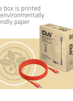 Club 3D CAC-1573 USB2 Type C to Type C Certified Bi-Directional Cable with 240W Charging, 480Mb Data Transmission EPR 2m - 6.56ft