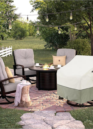 Outdoor Swivel Lounge Chair Cover 2 Pack,100% Waterproof Heavy Duty Outdoor Chair Covers,(33 W x 35 D x 38.5 H inches) Patio Furniture Cover for Swivel Patio Chair,White&Grayish Green