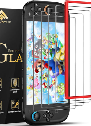 daydayup 4-Pack Screen Protector Tempered Glass for Nintendo Switch 2 [7.9 inch] 2025 with [Alignment Frame] -HD Clear Anti-Scratch Travel Transparent Clear Screen Protector