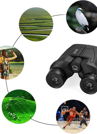 Occer 12x25 Compact Binoculars for Adults and Kids | High Powered, Easy Focus, Large Eyepiece for Bird Watching, Cruise Ship, Outdoor Hunting, Travel, Sightseeing