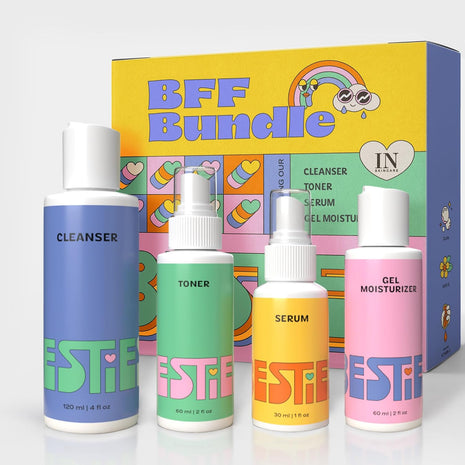 InstaNatural BESTIES BFF Four Step Kit: Skincare Set for Teens and Kids