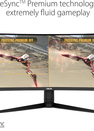 ASUS VG34VQL1B TUF 34 Inch Curved Gaming Monitor - WQHD (3440x1440), 165Hz, 1ms, Extreme Low Motion Blur, FreeSync Premium, Eye Care, Height Adjustable, DisplayHDR 400, DisplayPort, HDMI, USB