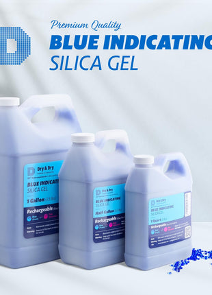 Dry & Dry Blue Indicating Silica Gel Beads Desiccants (Industry Standard 3-5 mm) - Reusable Desiccant Beads Silica Beads(Blue to Pink) - 2 lbs