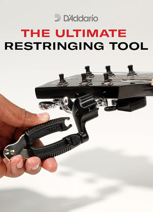D'Addario Accessories Pro-Winder Guitar String Winder, Cutter, Bridge Pin Puller - All in One Guitar Tool - Black