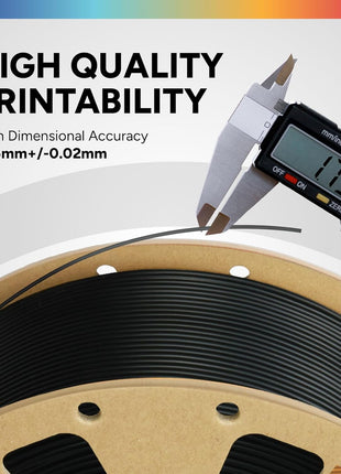 OVERTURE PLA Filament 1.75mm, Neatly Wound 3D Printer Filament 1kg Spool (2.2lbs), Dimensional Accuracy  0.02 mm, Fit Most FDM 3D Printers (Black 1-Pack)