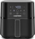 Chefman Air Fryer ??4 QT Compact Airfryer for Quick & Easy Meals in Minutes, Features Hi Fry Technology for Extra Crisp, Touchscreen Controls with 4 Presets, Nonstick & Dishwasher Safe Basket   Black