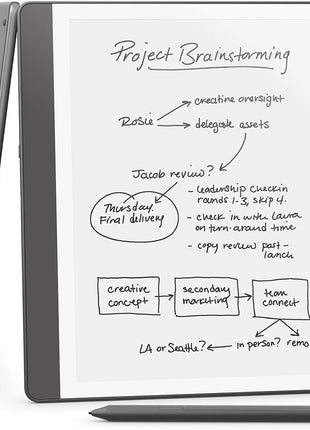 Amazon Kindle Scribe (32GB) - Your notes, documents and books, all in one place. With built-in AI notebook summarization. Includes Premium Pen - Tungsten
