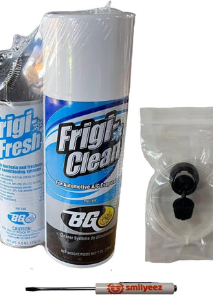 Smilyeez BG Frigi-Clean Aerosol AC Evaporator Cleaner And Frigi-Fresh Kit With Evaporating Cleaning Nozzle PN 6404 (1 Kit) and Pocket Screwdriver