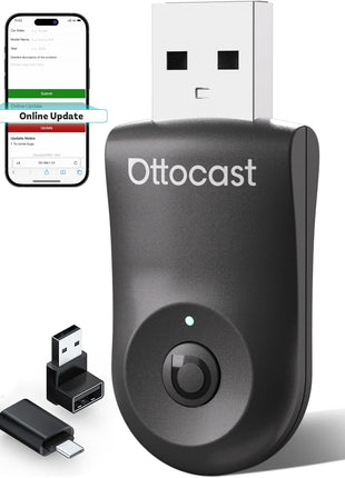 OTTOCAST Mini 2025 2-in-1 Wireless CarPlay/Android Auto Adapter, 5GHz WiFi, Auto Connect for 2016+ Cars