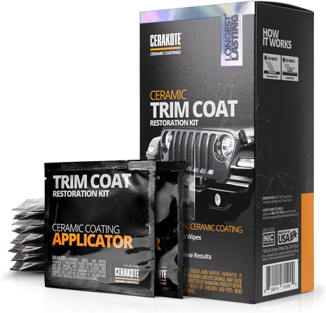 CERAKOTE? Ceramic Trim Coat Kit - Quick Plastic Trim Restorer - Ceramic Coating Guaranteed Restoration to Last Over 200 Washes ??A Ceramic Coating, Not a Dressing