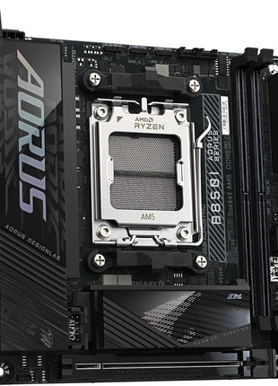 GIGABYTE B850I AORUS PRO AMD AM5 Mini-ITX Motherboard, Support AMD Ryzen 9000/8000/7000 Series, DDR5, 8+2+1 Power Phase, 2X M.2, PCIe 5.0, USB-C, WIFI7, 2.5GbE LAN, EZ-Latch, 5-Year Warranty