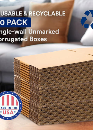 BOX USA Moving Boxes Medium 18 inchL x 14 inchW x 12 inchH 10-Pack | Corrugated Cardboard Box for Shipping, Mailing, Packing, Packaging and Storage 18x14x12
