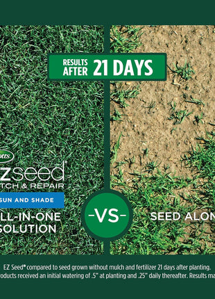 Scotts EZ Seed Patch & Repair Sun and Shade Mulch, Grass Seed, Fertilizer Combination for Bare Spots and Repair, 3.75 lb, Brown