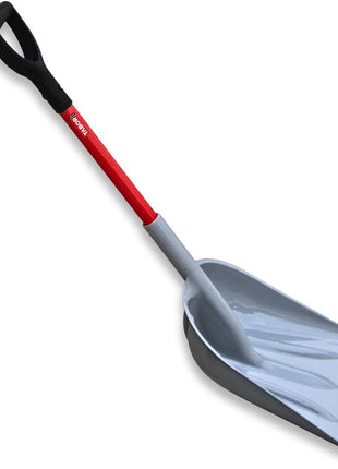 TABOR TOOLS Snow Scoop with Fiberglass Handle, 15 Inch Wide Blade, Large Snow Shovel and Mulch Scoop with Comfortable D Grip Handle. J218A. (Snow Scoop, Short 26 Inch Handle)