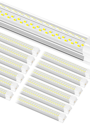 ONLYLUX 8ft LED Shop Light, 8' 100W 15000lm 6000K (12 Pack), 8 Foot Linkable led Shop Lights with Plug Fixture for Garage Workshop, T8 LED Tube Lights, High Output,