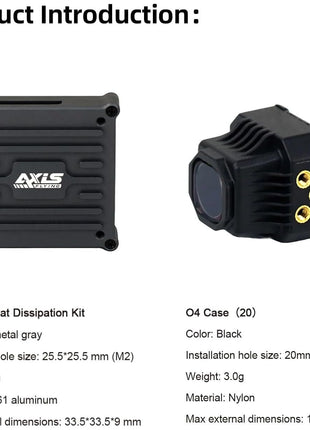 Lens Modification Parts & Aluminum alloy Cooling Upgrade Kit For DJI O4 Air Unit Compatible with O3 Frame
