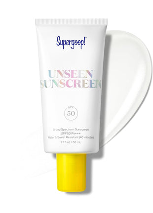 Supergoop! Unseen Sunscreen - Clear & Invisible Face Sunscreen + Broad Spectrum + Makeup-Gripping Primer - Weightless, Scentless, Oil Free - For All Skin Types & Tones