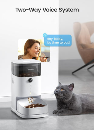 Automatic Cat Feeder with Camera,3.5L Programmable Pet Food Dispenser,1080P HD Night Vision,2-Way Audio & 60s Voice Recorder, Timed Portion Control Auto Feeder for Indoor Cats & Small Dogs