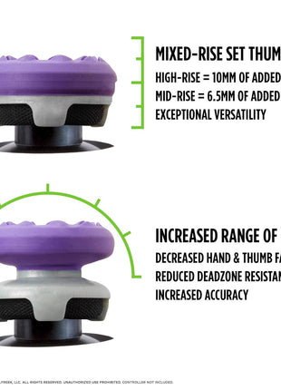 KontrolFreek FPS Freek Galaxy Purple for PlayStation 4 (PS4) and PlayStation 5 (PS5) | Performance Thumbsticks | 1 High-Rise, 1 Mid-Rise | Purple