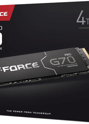 TEAMGROUP T-Force G70 PRO Graphene Heatsink 4TB DRAM SLC Cache 3D TLC NAND NVMe InnoGrit PCIe Gen4x4 M.2 2280 Gaming Internal SSD Works with PS5 Read/Write 7400/6600 MB/s TM8FFH004T0C129