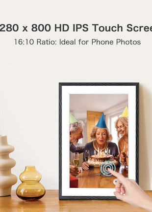 Frameo Digital Picture Frame, 10.1'' Frameo Digital Photo Frame WiFi, 32GB | 1280*800 HD Touch Screen Digital Photo Frame for Wall, Share Photo Video, Birthday Gifts for Women, Wedding Gifts for Couple