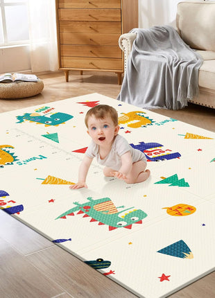 XVISHX Baby Play Mat, 74 x 50 Inch Play Mat Perfect for Use Baby Playpen, Foldable Baby Foam Playmat for Floor, Portable Waterproof Activity PlayMats for Babies, Infants and Toddlers
