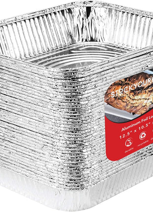 Stock Your Home Aluminum Pans 9x13 Disposable Foil Pans (30 Pack) - Half Size Steam Table Deep Trays - Tin Foil Pans Great for Cooking, Heating, Storing, Prepping Food