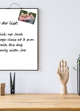 TSJ OFFICE Small White Board - 16 inch X 12 inch Portable Black Aluminum Framed Whiteboard, Magnetic Dry Erase Board with a Handle, to Do List Notepad for Office, Home, School