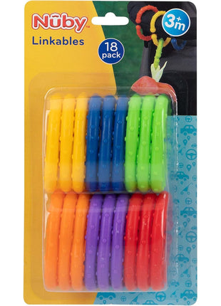 Nuby Linkables Car Seat Toy and Baby Stroller Accessories - 18-Count