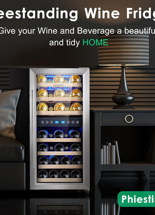 Beverage Refrigerator 175 Cans Under Counter Beer Cooler 24 inch Quiet Built-in or Freestanding Beverage Fridge Glass Door Auto Defrost 5 Removable Shelves for Home Bar Office