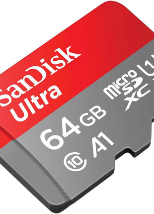 SANDISK 64GB Ultra MICROSDXC Class 10 / U1 / A1 Flash Memory Card with Adapter