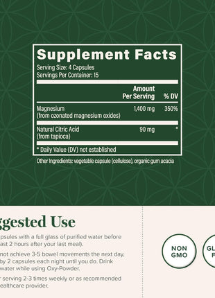 Global Healing Oxy Powder Colon Cleanse, Constipation Relief for Women & Men, Magnesium Oxide Colon Cleanser & Detox for Weight Loss, Gut Cleanse Detox for Women and Men