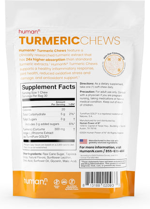 HumanN SuperBeets Memory + Focus & Turmeric Chews