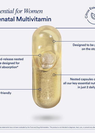 Ritual Prenatal Vitamins for Women Folate & Choline for Neural Tube Support, Omega-3 DHA for Fetal Brain Development, Iron, Calcium-Helper D3 & K2, Non-GMO, Vegan, Citrus, 30 Days