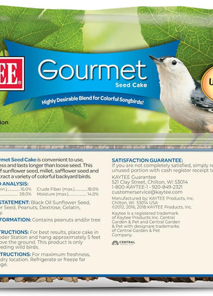 Kaytee Wild Bird Gourmet Seed Cake For Cardinals, Chickadees, Juncos, Titmice, Woodpeckers and More, 2 Pounds