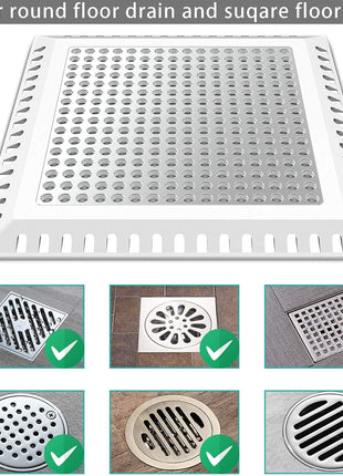 Aojuxix Shower Drain Hair Catcher/Drain Strainer/Shower Drain Cover | Stainless Steel and Silicone Hair Trap for Bathroom Floor Drain (Patented Product)